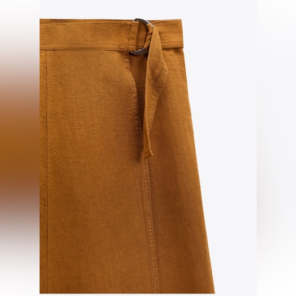 Linen Blend Pareo Skirt - Picture 3 of 6